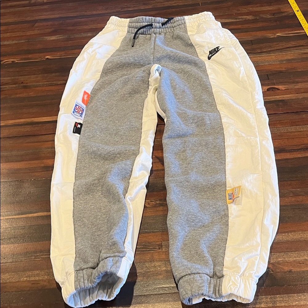 Nike White and Gray Icon Clash Joggers